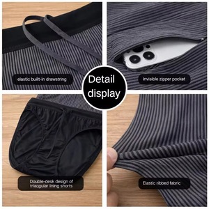 Men's Black Quick-Drying Double <b>Layer</b> Fitness Shorts New Sport Workout Training Bodybuilding Canvas Sports Vintage <b>Mid</b> - Product Image 2