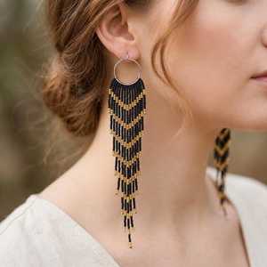 Multi Color Handmade Embroidered Earrings and Girls <b>Direct</b> Export From India Manufacturer Fashion Drop Jewelry <b>Beading</b> Supplies - Product Image 2