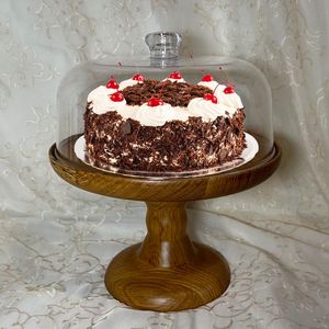 Soporte de madera para tartas con tapa de cristal para almacenamiento de repostería y hermosa decoración de fiestas - Product Image 1