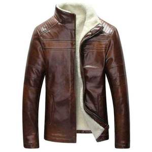 <b>SMART</b> SHINE ENTERPRISES <b>Men</b> Western Style Genuine Leather <b>Jacket</b> Classic Zip Front Soft Durable Casual Regular Fit Outdoor - Product Image 3