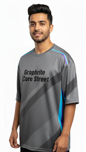 เสื้อยืดโอเวอร์ไซส์ลำลองสำหรับผู้ชาย พิมพ์ลายแบบซับลิเมชั่น แฟชั่นสตรีทแวร์แนวอินเทรนด์ ทรงหลวม โอเวอร์ไซส์ - Product Image 5