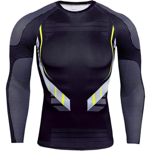 Camiseta de Compresión Regular para Hombre, Diseño Sólido, Secado Rápido, Transpirable, Deportiva, Cuello Redondo, Corte Regular, Tejido Sublimado - Product Image 4