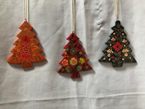 Handmade Kashmir Paper Mache Christmas <b>Tree</b> <b>Ornament</b> Floral Hand-Painted Christmas <b>Tree</b> Hanging Decoration Eco-Friendly Paper M - Product Image 5