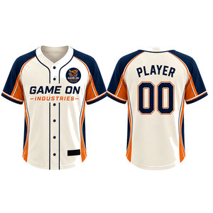 เสื้อเบสบอลผู้ชายพิมพ์ลายคุณภาพพรีเมียมขายดีจาก Game On Industries ระบายเหงื่อได้ดี แขนสั้น พิมพ์ลายแบบ Sublimation - Product Image 6