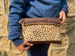 Nouveau Style occidental imprimé Animal fourrure en cuir téléphone portable sac à bandoulière de haute qualité à la mode véritable à la main fourrure en cuir sacs à bandoulière - Product Image 4