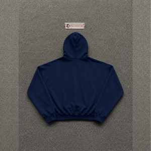 PREMIUM NAVY BLUE VINTAGE WASHED OVERSIZED <b>ZIP</b> <b>UP</b> HOODIE WITH UTILITY POCKETS Cotton French Terry Casual Pocket Design Autumn W - Product Image 6