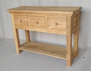 Farmhouse Solid Teak Wood <b>Console</b> <b>Table</b> with 3 Drawers Lower Shelf <b>Storage</b> for Entry Living Room Hotel Furniture Model CAB17 - Product Image 2
