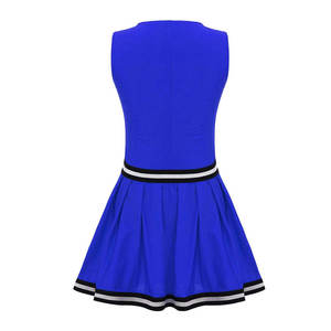 Uniforme de cheerleading pour femmes de haute qualité, ensemble deux pièces, étiquette privée, couleurs personnalisées, logo, haut et jupe de cheerleading haut de gamme, exportation - Product Image 2