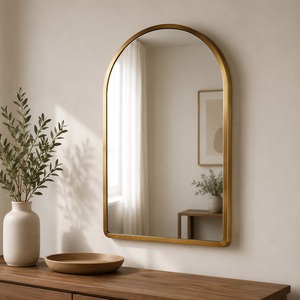 Miroir mural en métal de qualité supérieure avec cadre rectangulaire pour la maison, le salon, l'hôtel, le couloir, utilisation intérieure décorative élégante - Product Image 1