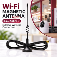 Antena Magnetik WiFi 2.4GHz 5.8GHz Eksternal dengan Kabel 1m 2m 3m untuk Router, Kartu Jaringan, dan Modul Nirkabel