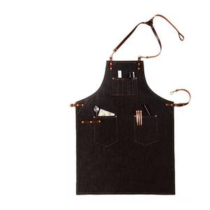 Tablier de barbier en toile robuste avec sangles en cuir véritable, logo personnalisé, uniforme pour artiste tatoueur, maquilleur, styliste, imperméable, pour salon de coiffure - Product Image 1