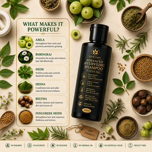 Champú Herbal Ayurvédico Natural 200ml |   Champú Anticaspa y Anticaída del Cabello |   Champú Herbal para el Crecimiento del Cabello y Cuidado del Cuero Cabelludo |   OEM - Product Image 1