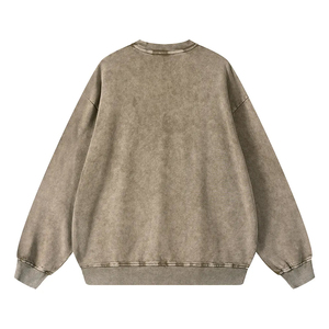 Sudadera Oversize de Cuello Redondo Verde Sólido 100% Algodón Tejido Unisex Casual Otoño Corte Regular - Product Image 6