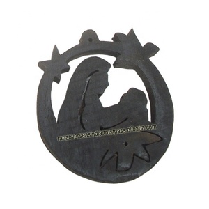 Decorative Wooden Hand Crafted Wall Hanging Ornament in Black Color for Christmas , Party and Events - Product Image 1