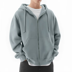 Sudadera con capucha y cremallera de gran tamaño para hombre, estilo urbano, de algodón grueso, para invierno - Product Image 5