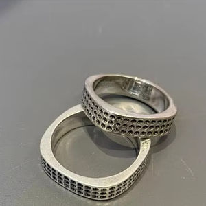 Vintage argent gravé bande anneaux unisexe empilable Hippie mode bijoux Style bohème pour le but de cadeau - Product Image 1