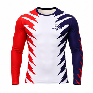 <b>Mens</b> Eco-Friendly Spandex/Polyester Crew Neck <b>Long</b> <b>Sleeve</b> Gym Compression Shirt Custom Printed Sportswear Rash Guard <b>Top</b> - Product Image 6