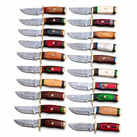 Couteau de chasse/camping Burraq personnalisé, fait main, en acier Damas, à pointe tombante, avec manche en bois et étui en cuir pour usage extérieur