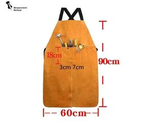 High Quality Heavy-Duty Industrial <b>Cow</b> Split Leather Welder Apron Protective Features Premium Quality - Product Image 3