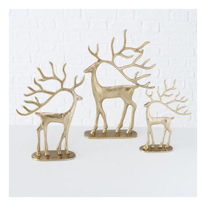 Ornement de renne en aluminium finition métallique de designer, accent décoratif de Noël de luxe avec couleur et taille personnalisables - Product Image 4