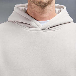 Ensemble de survêtement unisexe gris 2-en-1, couleur unie, manches longues, coton mi-lourd, anti-plis, sportswear décontracté avec cordon de serrage et poches - Product Image 5