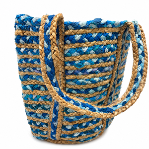 Handmade Recycled Sari and Jute Durable Waterproof Tote Bag Eco Friendly Shopping Beach Everyday Carry Wholesale - Product Image 1