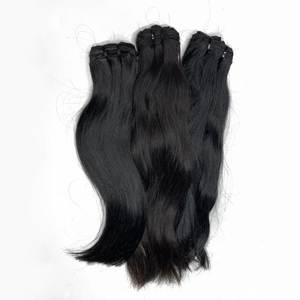 Extensiones de Cabello Humano Remy Indio, Doble Trama, Puntas Completas, Cabello Liso Largo Negro - Product Image 2