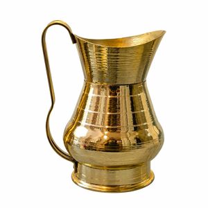 Carafe à eau en laiton artisanale avec motif floral, pichet en laiton avec poignée pour la salle à manger, la cuisine, les hôtels, les cadeaux - Product Image 3