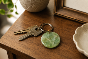 Green Onyx Crystal <b>Key</b> Chain Round Stone Keyring Metal Clasp Pendant for Wedding Gift 2026 best impex Pakistan - Product Image 6