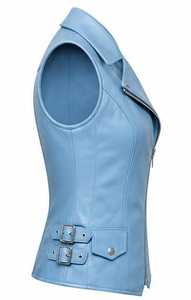 Premium Quality Women's Leather <b>Vest</b> Turn Down Collar - Product Image 5