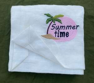 Servilletas de lino hechas a mano con bordado, tela reutilizable para decoración de mesas de boda, juego de tela sostenible para comedor. - Product Image 5