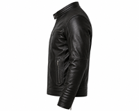 Blouson en cuir rétro pour homme, coupe ajustée, style motard vintage, veste décontractée élégante avec fermeture éclair, classique, pour l'hiver