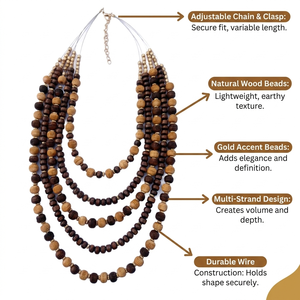 Handmade Seed <b>Bead</b> Statement <b>Necklace</b> Colorful Multi-Strand Fashion Jewelry for Women Bohemian Ethic Style Party Wear - Product Image 6