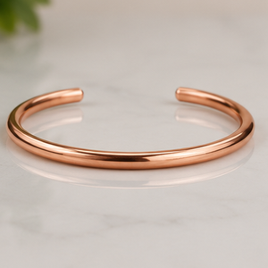 Handcrafted Polished Solid Copper Round <b>Wire</b> Bangle Cuff Magnetic Pure Copper Bracelet Exquisite Metal Jewelry - Product Image 6