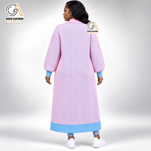 Greek Clothing Apparel Women's Gamma Phi Delta Long <b>Cardigan</b> Sorority <b>Duster</b> Knitwear Acrylic Sweater 100% Polyester Thick - Product Image 2