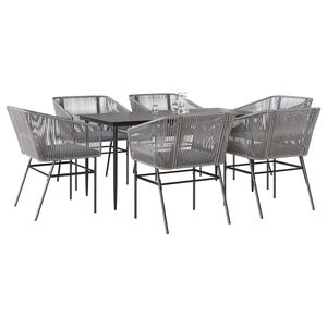 Conjunto de comedor para jardín gris y negro - Product Image 1