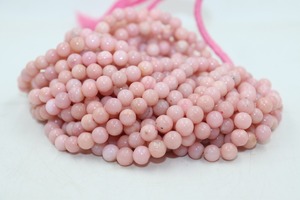 โอปอลสีชมพูธรรมชาติทรงกลมเรียบ ขนาด 6-7 มม. ความยาว 16 นิ้ว สำหรับทำเครื่องประดับ ราคาขายส่ง - Product Image 4