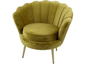 Luxury Velvet Upholstered Tufted <b>Shell</b> Sofa <b>Chair</b> Modern One Seat Accent Furniture for Living Room - Product Image 1