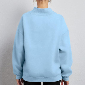 Women Mock Neck Sweatshirt Comfortable Lounge Wear - Product Image 5