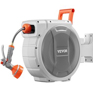 Avvolgitubo da Giardino Retrattile Rinforzato da 30 Metri Montabile a Parete da 1/2 Pollice con Ugello a 9 Getti - Product Image 1
