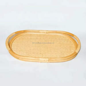 Fabricant de plateau en rotin fait à la main du Vietnam plateau de service léger écologique cadeau durable prêt - Product Image 4