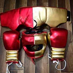 Custom Logo Real Leather Mexican <b>Style</b> Boxing Gloves, Training Sparring <b>Head</b> And Groin Guard Kit, Any Logo Label On Demand - Product Image 3