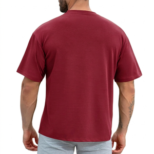 T-shirt oversize uni élégant pour homme, grande taille, impression et broderie personnalisées, t-shirt oversize uni pour homme - Product Image 2