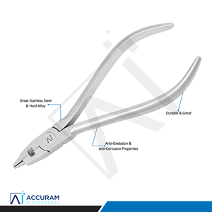 Alicates Kim de Ortodoncia Accuram, Alicates de Doble Propósito para Cortar y Doblar Alambres, Acero Inoxidable, Instrumento Quirúrgico Dental Manual, con Certificación CE - Product Image 4