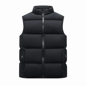 Biker Style Puffer Vest Men Faux Leather Sleeveless <b>Padded</b> Jacket Windproof Warm Quilted Gilet Moto Waistcoat for Motorcycling - Product Image 2