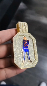 Colgante de Plata S925 con Diamantes Moissanite VVS Iced Out, Chapado en Oro Rosa Personalizado con Foto, Colgante de Recuerdo, Joyería Hip Hop - Product Image 2