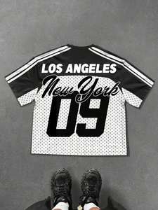 T-shirt de sport unisexe surdimensionné en maille avec imprimé graphique streetwear, vente en gros, fournisseur OEM 2026 - Product Image 5