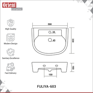 Globally Bulk Supply Good Quality Super Stylish White Ceramic Sanitary Ware Wall Hung Hand Wash <b>Basin</b> Sink from Indian Supplier - Product Image 2