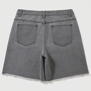 Shorts en jean tricoté décontractés pour hommes, tendance 2025, 100 % coton, séchage rapide, respirants, tailles personnalisées, prix abordable - Product Image 2
