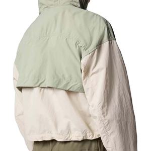 Veste coupe-vent unisexe à blocs de couleur, à capuche, manches longues, légère, en polyester, décontractée, pour le printemps - Product Image 5